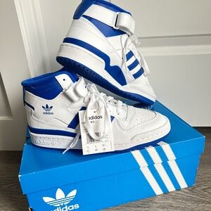ADIDAS Forum Mid J Hightop Royal Blue & White Running Shoes